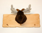 Cap Rack with Plush Animal Mount - Moose or Deer