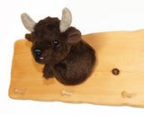 Cap rack with Plush Animal Mount - Bear or Buffalo