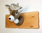 Cap Rack with Plush Animal Mount - Moose or Deer