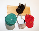Cap rack with Plush Animal Mount - Bear or Buffalo