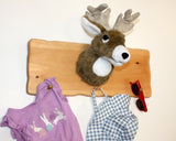 Cap Rack with Plush Animal Mount - Moose or Deer
