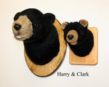 Bear Black Tiny Plush Wall Mount - 'Clark'