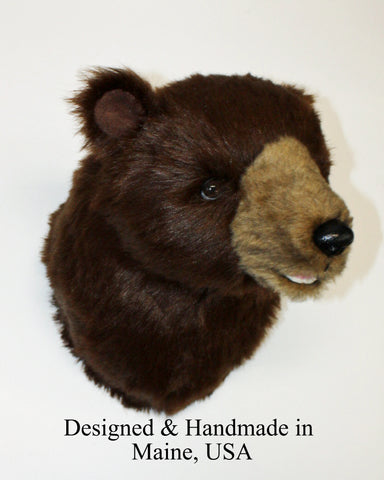 Bear Brown Large Plush Wall Mount - 'Major"