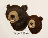 Bear Brown Small Plush Wall Mount - ' Rusty'