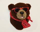 Bear Brown Small Plush Wall Mount - ' Rusty'