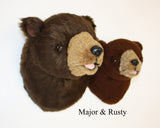 Bear Brown Small Plush Wall Mount - ' Rusty'